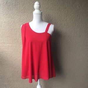 Bobeau Red ❤️ Cold Shoulder Top S